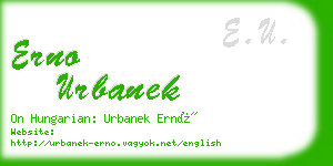 erno urbanek business card